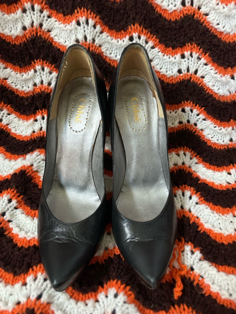 Chloe Black Leather Pump In Fair Condition Italy 38